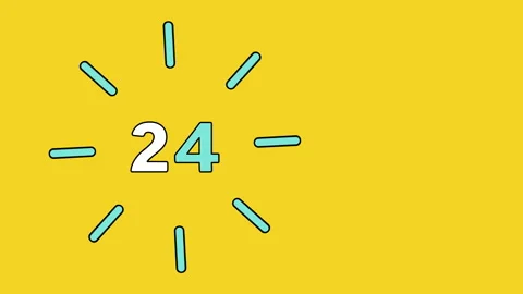 4k video of cartoon wall clock on yellow background. 库存影片 157848573