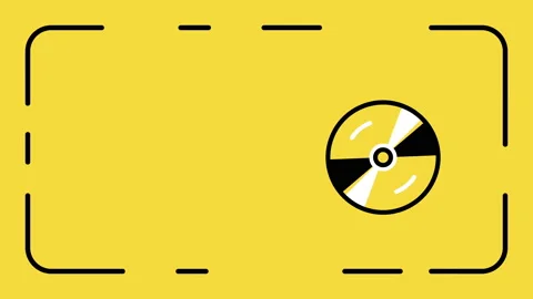 4k video of CD on yellow background. Stock Footage 232007947