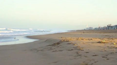 4k video. Choppy waves on the ocean off the coast of California Stock Footage 154805248