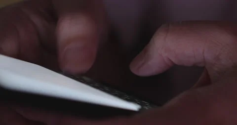 4K Video close up hand text with mobile phone. Concept for digital chat and c Stock Footage 196199874