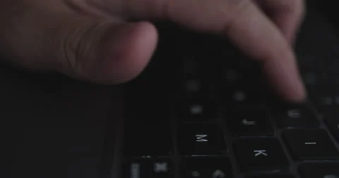 4K Video close up hand typing on keyboard notebook. Concept for coding and te Stock Footage 170914025