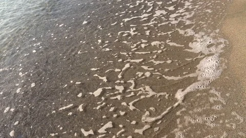 4k video Close up view of very calm waves crushing or splashing Stock Footage 115071707