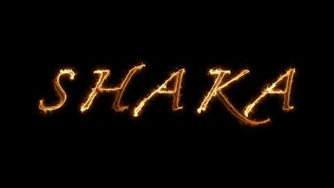 4K video of color fire text word shaka appears and disappears Видео 297593473