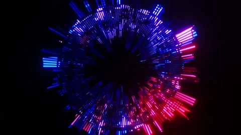 4K video of a colorful 3d sci-fi alien space object with glowing energy light. Stock Footage 154019946