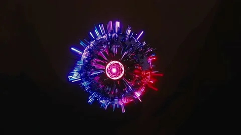 4K video of a colorful 3d sci-fi alien space object with glowing energy light. Stock Footage 155034029