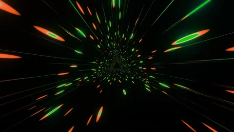 4K video of colorful light trailing effect inside a rectangular tunnel, Stock Footage 265136772