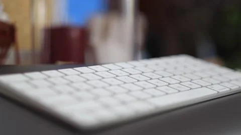 4K Video Computer Keyboard Keys Pulling focus Stock Footage 194443387