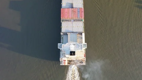4K video of Container ship look down Stock Footage 122456358