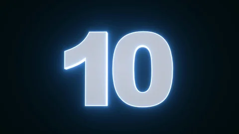 4K Video Countdown. Blue neon style. Countdown. Awards. 3D Rendering. Stock Footage 120811276