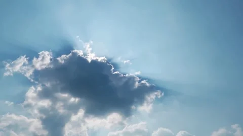 4K Video Crepuscular Rays Sunlight Streaming Through Dark Clouds Stock-Footage 330481189