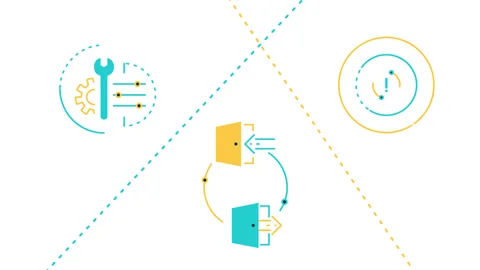 4k video of crypto design elements in yellow and blue. Stock Footage 194493622