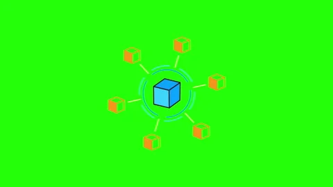 4k video of cubes on green background. 動画素材 205539972