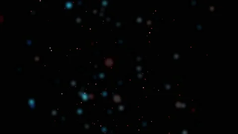 4k video of dark abstract background with blurred blue red particles glow. Stock Footage 159777674