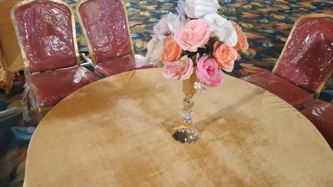 4K Video of decorative flower on the table. Stock Footage 294796682