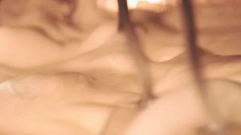 4k video detail beating egg white with an electric mixer. Stock Footage 262655449