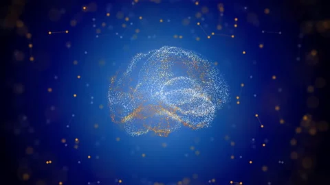 4k video of digital x-ray human brain on blue background. Stock Footage 157476707