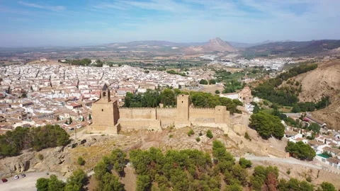 4K video from drone to along the old town of Antequera,Spain Stock Footage 285141699