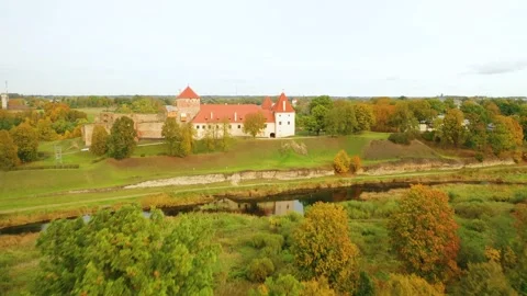 4K video from drone to Bauska Castle .Bauska, Latvia. Stock Footage 305167025
