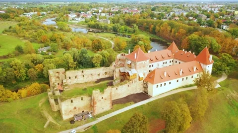 4K video from drone to Bauska Castle .Bauska, Latvia. Stock Footage 305167138