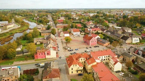 4K video from drone to Bauska Castle .Bauska, Latvia. Stock Footage 305668573