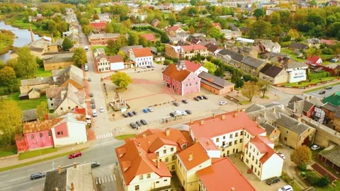 4K video from drone to Bauska Castle .Bauska, Latvia. Stock Footage 305668574
