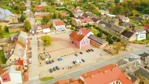 4K video from drone to Bauska Castle .Bauska, Latvia. Stock Footage 305668575