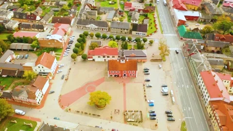 4K video from drone to Bauska Castle .Bauska, Latvia. Stock Footage 305668593