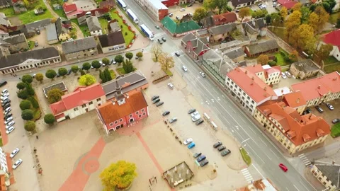 4K video from drone to Bauska Castle .Bauska, Latvia. Stock Footage 305668600