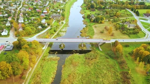 4K video from drone to Bauska Castle .Bauska, Latvia. Stock Footage 305668660