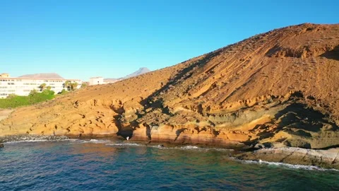 4K video from drone to de Tenerife Monumento Natural de Montaña Amarilla.Spain Stock Footage 292633295