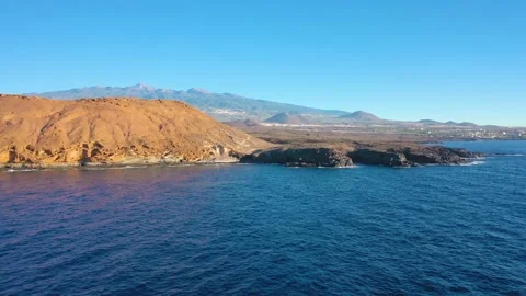 4K video from drone to de Tenerife Monumento Natural de Montaña Amarilla.Spain Stock Footage 292633397