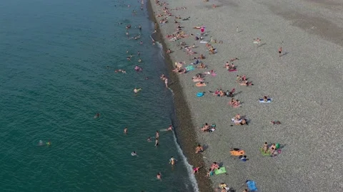 4k video drone flight over the Black Sea coast in summer Stock Footage 150967678