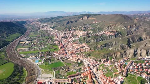 4K video from a drone to Granada on a sunny day. Andalusia, Spain. Stock Footage 334694317