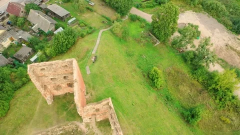 4K video from drone to of the Ludza Medieval Castle. Ludza, Latgale, Latvia Stock Footage 324751766