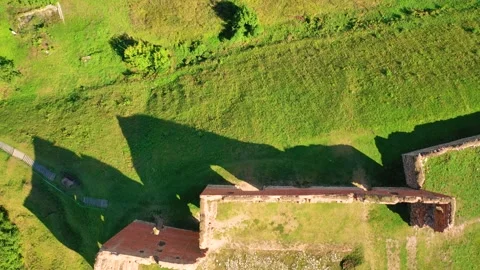 4K video from drone to of the Ludza Medieval Castle. Ludza, Latgale, Latvia Stock Footage 324804844
