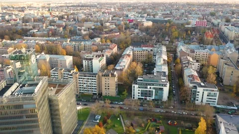 4K video from drone to the modern district of Skanste in Riga.Latvia 動画素材 296776404