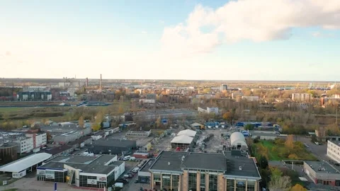 4K video from drone to the modern district of Skanste in Riga.Latvia Stock Footage 296776474