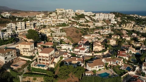 4K video from drone to of RIVIERA DEL SOLA, Mijas, Malaga Stock Footage 171546727