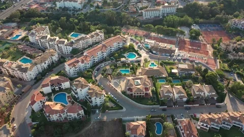 4K video from drone to of RIVIERA DEL SOLA, Mijas, Malaga Stock Footage 171546790