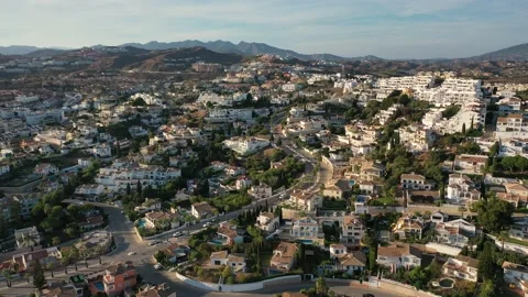 4K video from drone to of RIVIERA DEL SOLA, Mijas, Malaga Video stock 171546898