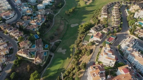 4K video from drone to of RIVIERA DEL SOLA, Mijas, Malaga Stock Footage 171546927