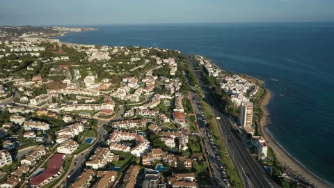 4K video from drone to of RIVIERA DEL SOLA, Mijas, Malaga Stock Footage 171546932