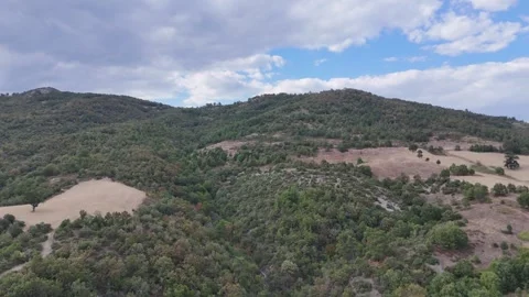 4k Video, Drone shoot, Top of Mountain and forest view under cloudy sky. Stock Footage 286049475