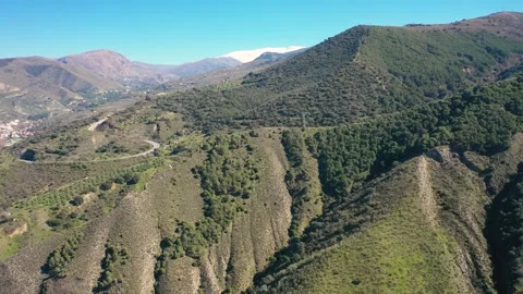 4K video from a drone of the snow-capped mountains of the Sierra Nevada Stock Footage 329807314