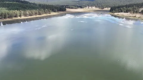 4K video by  drone sooting of the lake in Aladag Pond Stock Footage 284621408