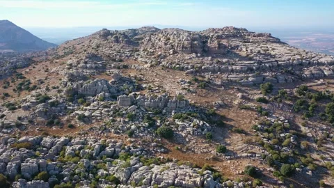 4K video from drone to Torcal de Antequera nature reserve,Spain Stock Footage 285144386