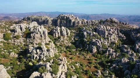 4K video from drone to Torcal de Antequera nature reserve,Spain Stock Footage 285144463