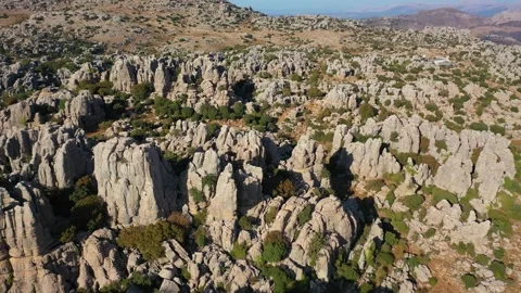 4K video from drone to Torcal de Antequera nature reserve,Spain Stock Footage 285144472
