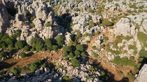4K video from drone to Torcal de Antequera nature reserve,Spain Stock Footage 285144481