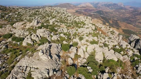 4K video from drone to Torcal de Antequera nature reserve,Spain Stock Footage 285144536